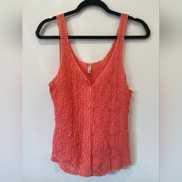 Free People Pucker Lace Notch Tank Top - Picture 5 of 7
